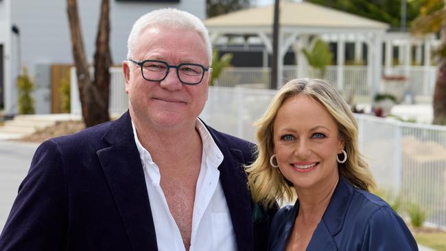 The Block 2024 auctions. Pictured in photos are Scott Cam, Shelley Craft, Adrian Portelli, and contestants Kylie and Brad, Ricky and Haydn, Courtney and Grant, Maddy and Charlotte, Kristian and Mimi (STRICTLY EMBARGOED UNTIL 9:15pm 10/11/24). Pictures: Channel 9