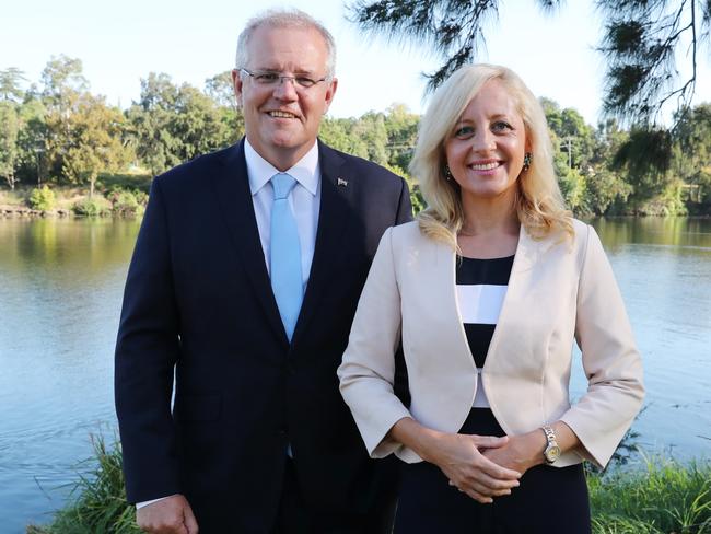 Australian Prime Minister Scott Morrison with Liberal candidate for Lindsay Melissa McIntosh.