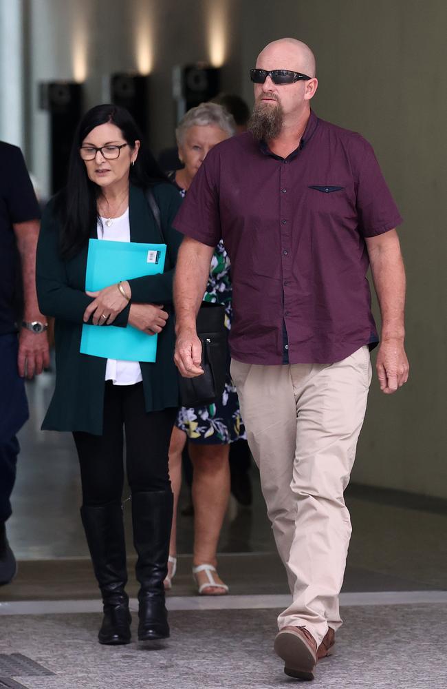 Angus Beaumont’s parents Michelle Liddle and Ben Beaumont leaving Brisbane Supreme Court. Picture: Liam Kidston