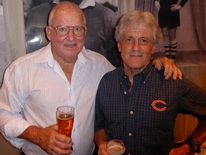 Tim Pickup with another league legend and Western Suburbs Magpies great Noel Kelly, who also lives on the northern beaches.
