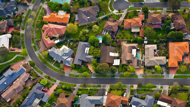 Flying over the suburbs of Melbourne