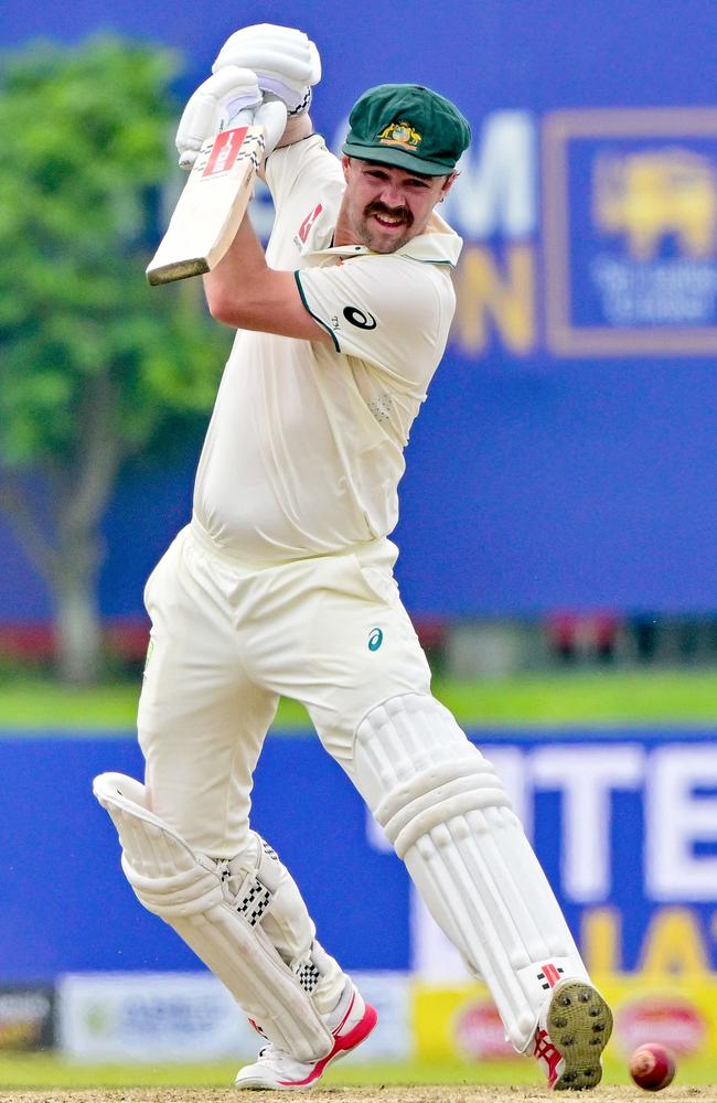 Travis Head showed his versatility at the top of the order in Sri Lanka, according to Brad Haddin. (Photo by Ishara S. KODIKARA / AFP)