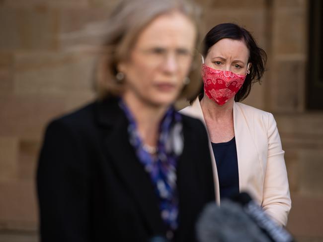 Health and Ambulance Services Minister Yvette D’Ath and Dr Jeannette Young, Chief Health Officer give an update on COVID-19. PICTURE: Brad Fleet