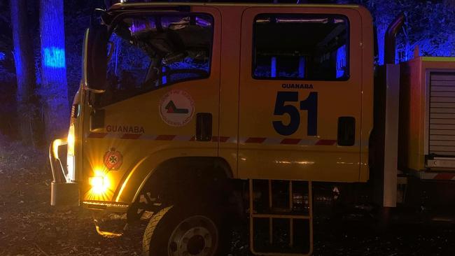 Guanaba Rural Fire Brigade truck being used to fight Springbrook fire in late August 2020.