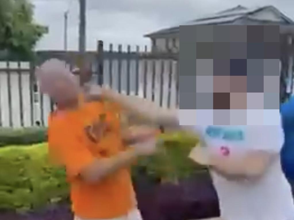 Cumberland Mayor Steve Christou (orange shirt) was allegedly assaulted at Fowler Road School at Merrylands. Picture: Supplied.