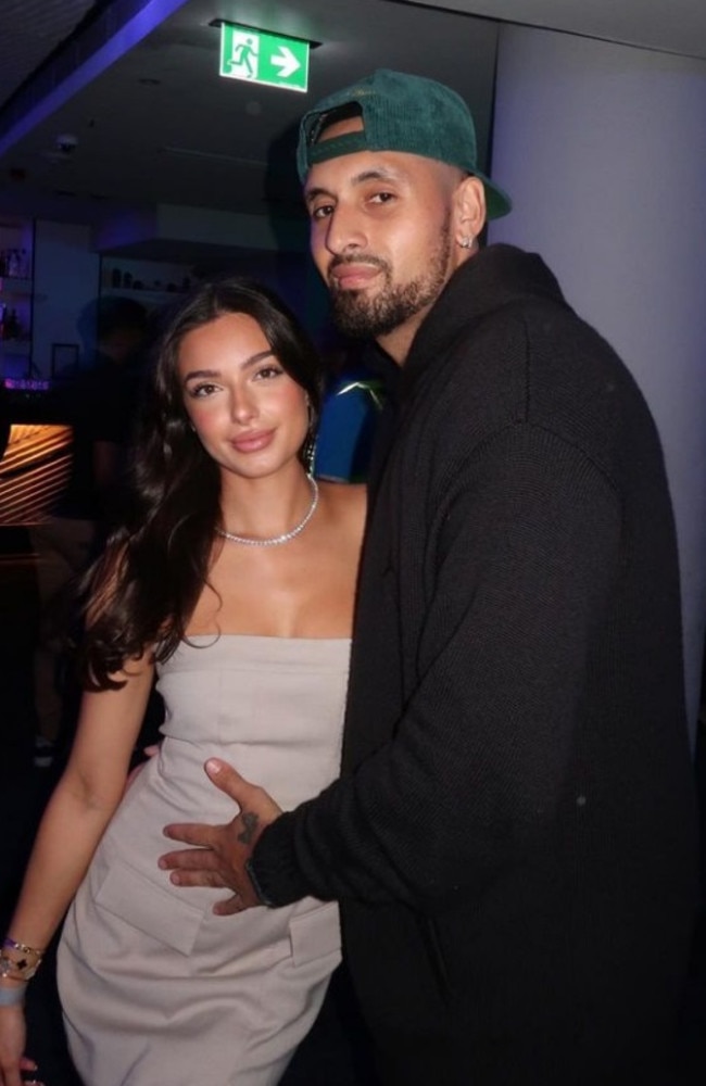 Nick Kyrgios and Costeeen Hatzi sparked baby rumours with this photo. Photo: Instagram.