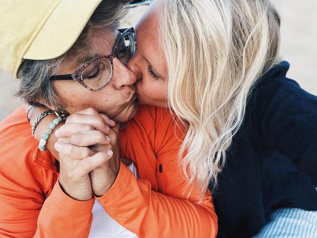 Monica and Michelle kissing. See SWNS story SWSMagegap. A "teacher's pet" got engaged to her favourite schoolteacher - despite a 25 year age gap which sees them mistaken for grandmother and granddaughter. Monica Ketchum, 31, decided to search for her favourite teacher from school on Facebook 16 years after she left school to see how she was doing. When Michelle Foster, 56 - who taught Monica science in 2004 - got a message on Facebook from her former student, she was shocked. But the pair bonded over lunch and quickly became close friends.