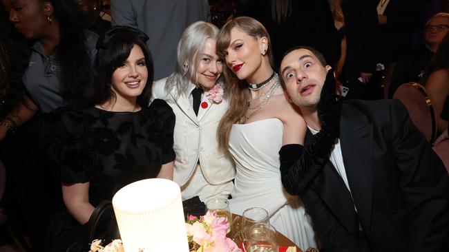 Lana Del Rey, Phoebe Bridgers, Taylor Swift and Jack Antonoff. Picture: Monica Schipper/Getty Images