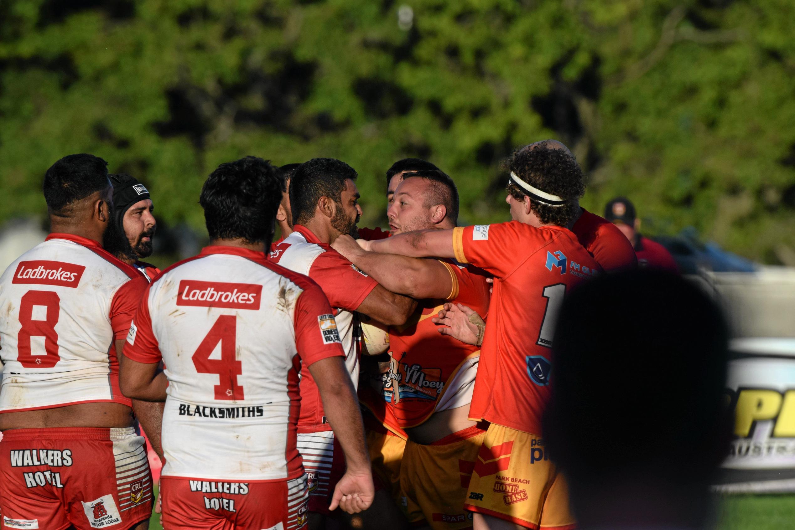 The Coffs Harbour Comets v South Grafton Rebels game had to be stopped early after numerous fights broke out and players were sent from the field.