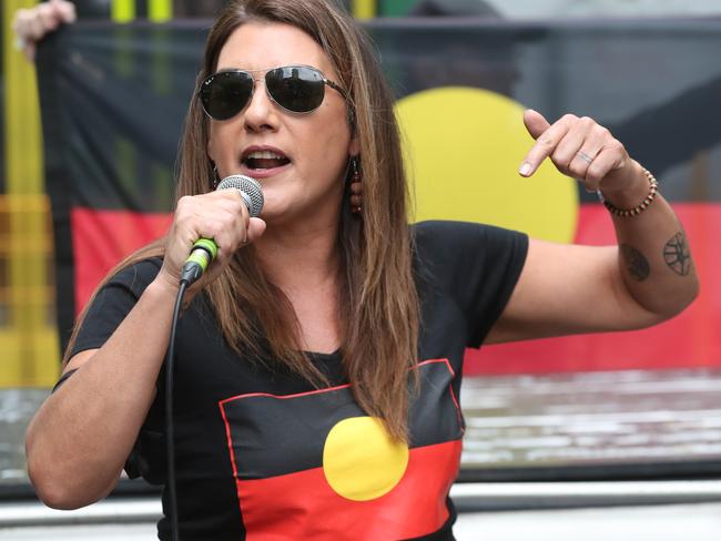 MELBOURNE, AUSTRALIA - NewsWire Photos, OCTOBER 7, 2023. Senator Lidia Thorpe at aBlack Lives Matter rally in Melbourne regarding deaths in custody.  Picture: NCA NewsWire / David Crosling