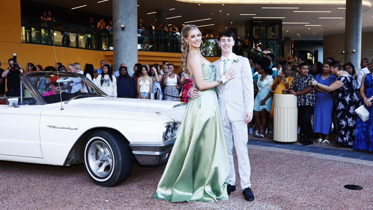 Ava Barham and Max Smith arrive at the Peace Lutheran College formal evening at the Cairns Convention Centre. Picture: Brendan Radke