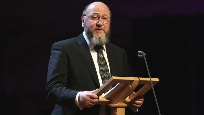 Chief Rabbi Ephraim Mirvis. Picture: AP