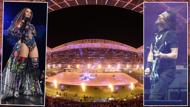 The move to allow 20 concerts a year at Allianz Stadium will see superstar musical acts like Beyonce, left, and the Foo Fighters, right, not searching for other venues in Sydney for their stadium shows. Pictures: News Corp/Getty/Getty