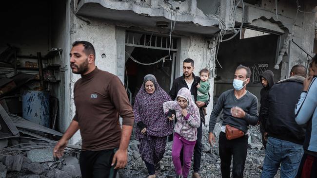 People flee following an Israeli strike in Rafah in the southern Gaza Strip. Picture: Mohammed Abed