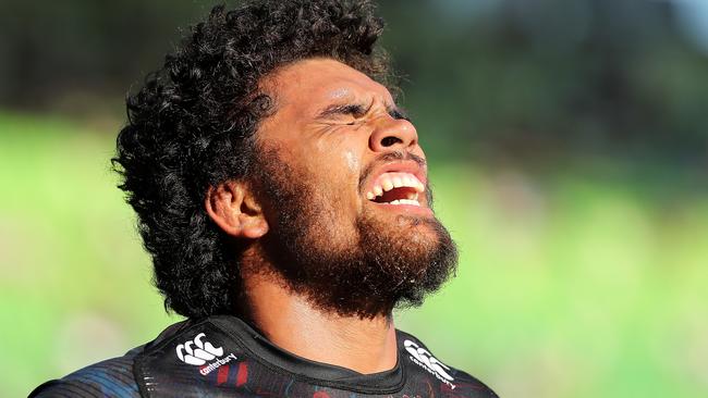 The Warriors’ Isaiah Papali'i feels the heat. Photo: Paul Kane/Getty Images