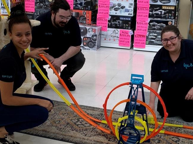 The ultimate Hot Wheels race at the new Optus Emerald store.