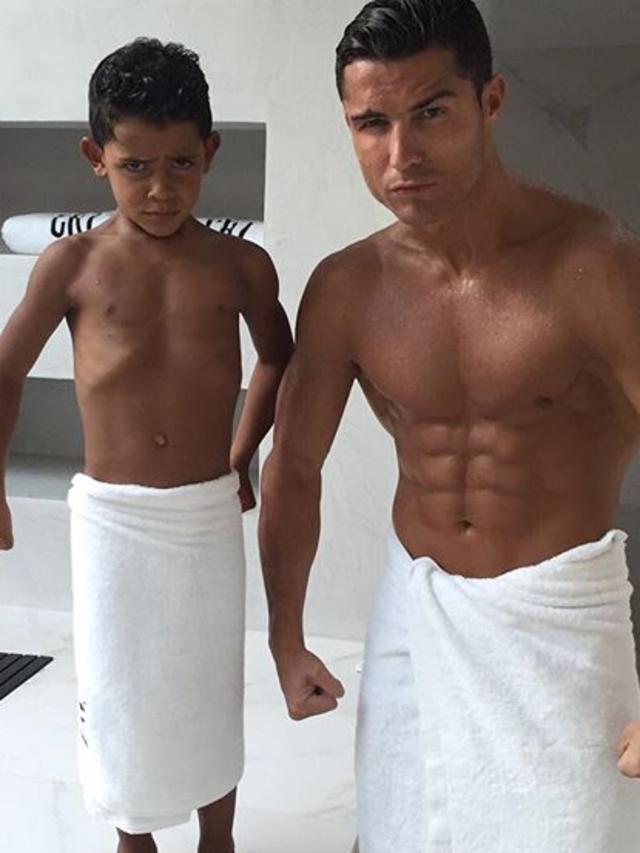 Like father, like son ... Cristiano Ronaldo and his son Cristiano Jr. Picture: Instagram