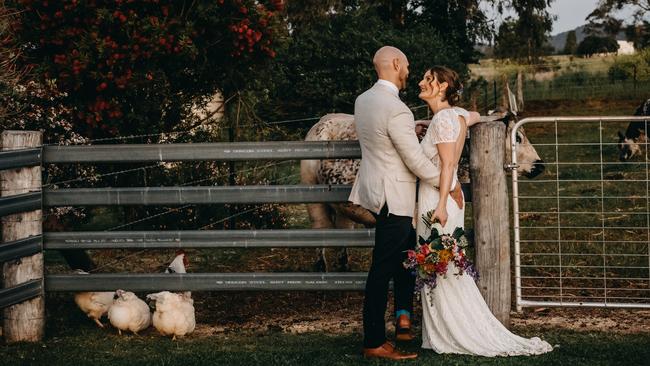 Hannah Paterson and Trent Leask celebrated their wedding. Picture: Jo Hammond