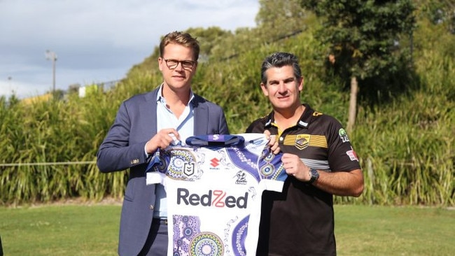 Melbourne Storm CEO Paul Rodski and Sunshine Coast Falcons CEO Chris Flannery.