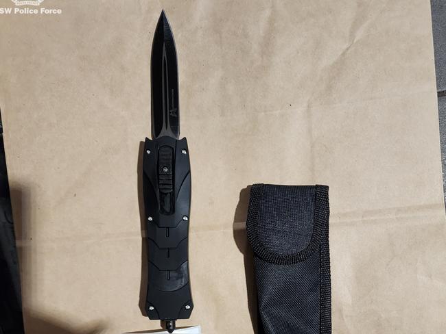 A knife seized during the crackdown. Picture: NSW Police