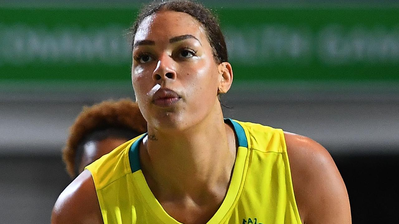 Liz Cambage scored 24 of her 25 points in the first half of the win over Turkey.