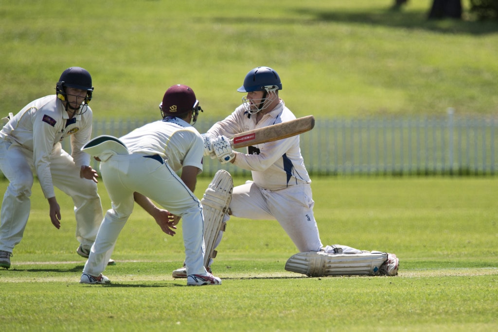 Dean Sullivan bats for University against Northern Brothers Diggers in round eight A grade Toowoomba Cricket at Rockville Oval, Saturday, March 7, 2020. Picture: Kevin Farmer