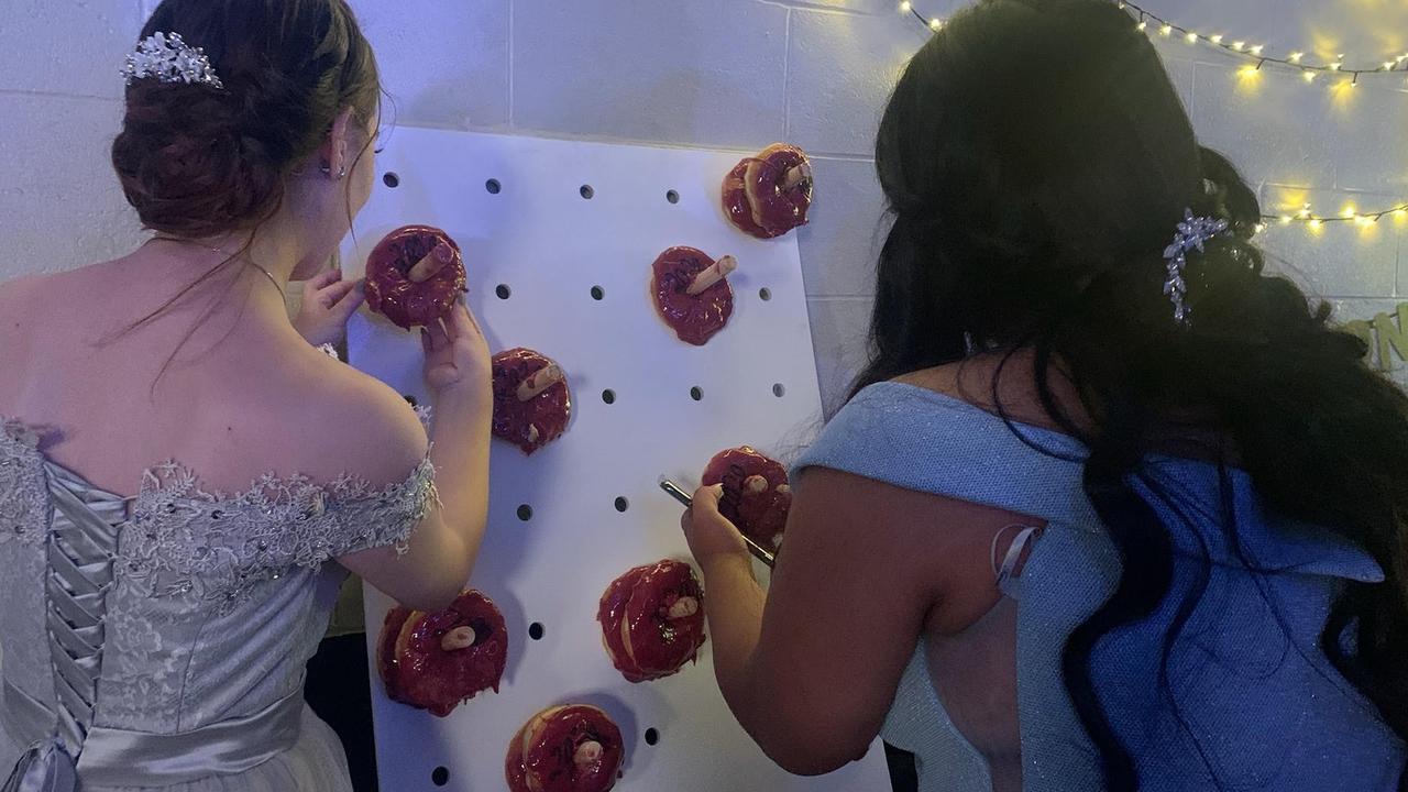 The doughnut wall was popular.