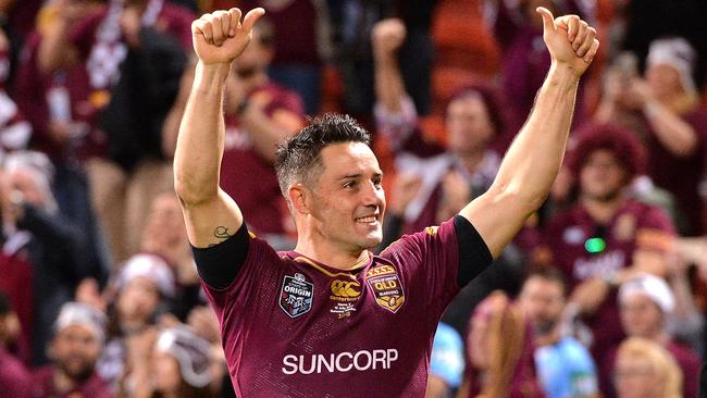 BCooper Cronk celebrates victory after game three of the State Of Origin series. Picture: Getty Images