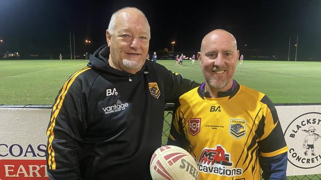 Sunshine Coast 47th Battalion coaches Dennis Moore and Danny Gray.