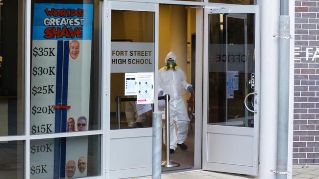 Deep cleaning at Fort Street High School in Petersham. Picture: Gaye Gerard