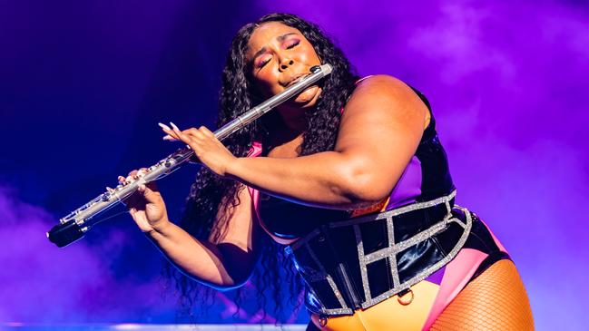 Lizzo broke out her flute during Truth Hurts. Picture: Mackenzie Sweetnam