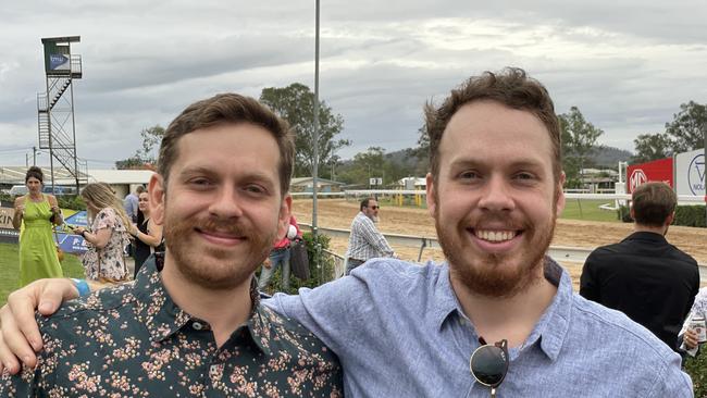 Josh and Isaac Schiffke at the Gympie races on Saturday November 25, 2023.