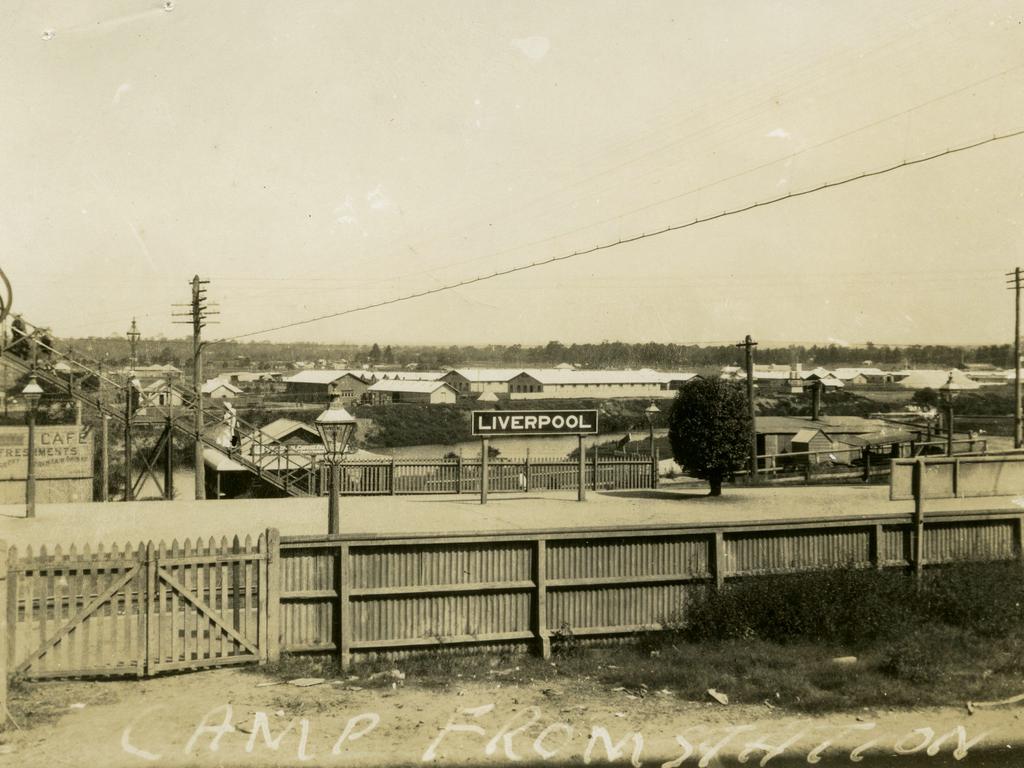 Liverpool Army Camp seen from the train station. Picture: Courtesy Liverpool District Historical Society