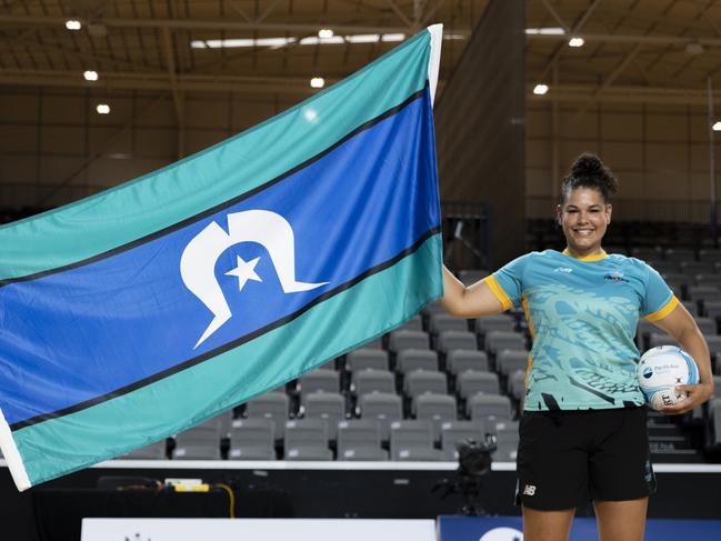 Maryke Babia will be the first Torres Strait Islander to represent the Black Swans when she takes part in the PacificAus Netball series in Brisbane this week. Photo: Netball Australia