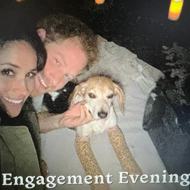 Meghan and Harry on the day they were engaged. Picture: Netflix