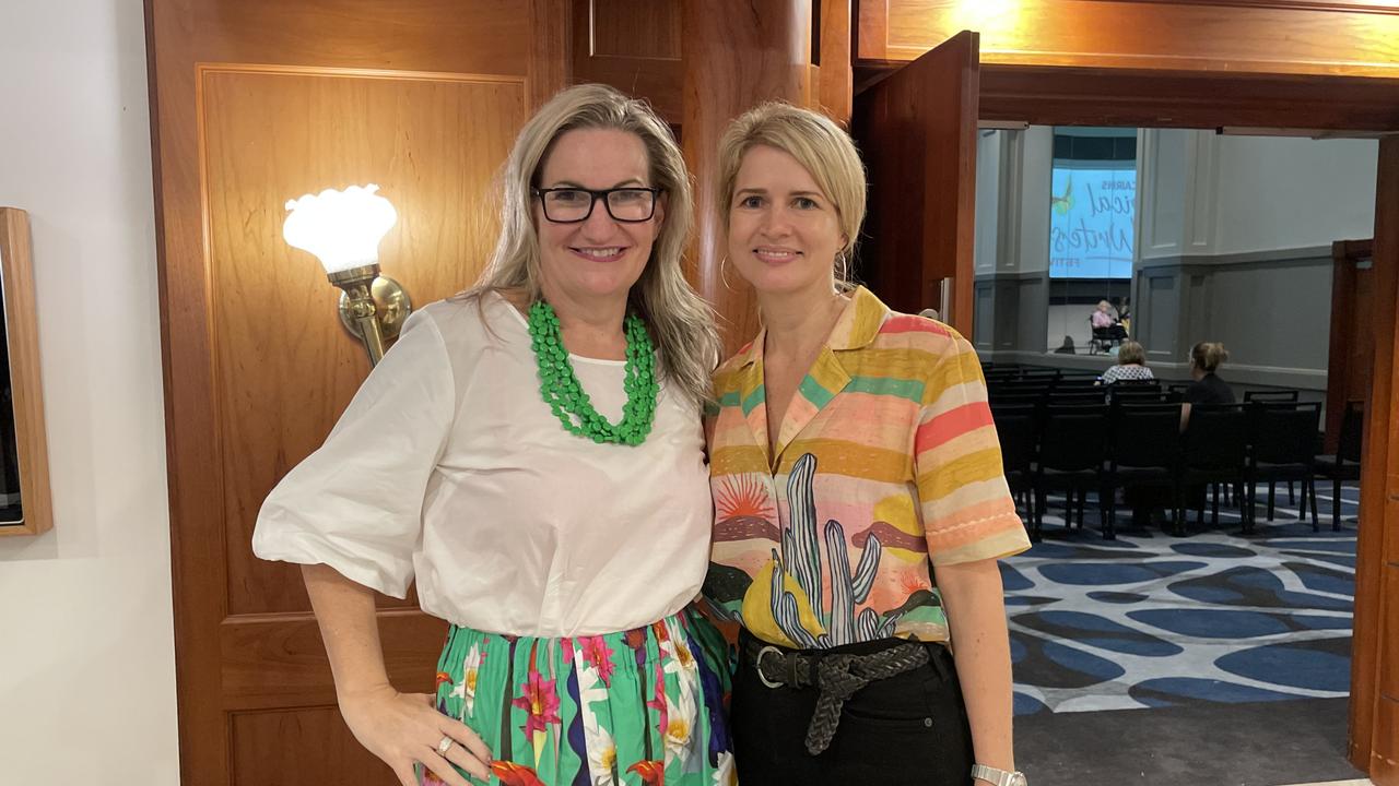 President of Cairns Tropical Writers Festival Jules Steer and committee treasurer Tiina Horne at the Cairns Tropical Writers Festival. Picture: Kristina Puljak