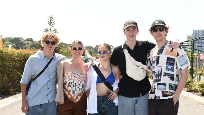 David Gilbert, Astrid Vissev, Annemieke Vissev, Axel Vissev and Ayden Vissev at St. Jerome’s Laneway Festival in Melbourne 2024.