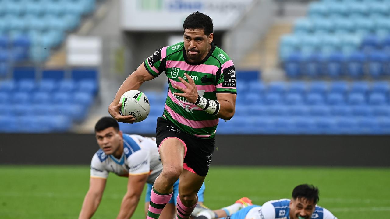 Cody Walker on the charge for the Rabbitohs. Picture: NRL Images