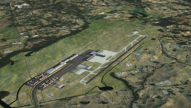 An artist’s impression of the new $6 billion Badgerys Creek Airport that will now be built by the Turnbull government in Western Sydney.