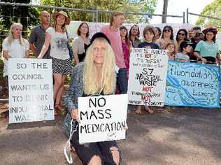 Omega Breakspear joined concerned residents to protest against a fluoride plant at Clunes. Picture: Cathy Adams