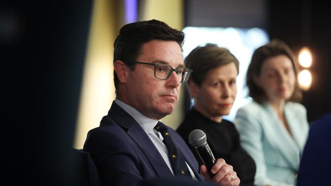 The Australian’s Political Correspondent Rosie Lewis speaks with Nationals Leader David Littleproud, Assistant Climate Change and Energy Minister Jenny McAllister and independent MP Allegra Spender at the Energy Nation forum. John Feder/The Australian.