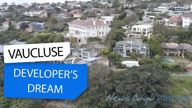 Drone vision where two exclusive Sydney properties will become one