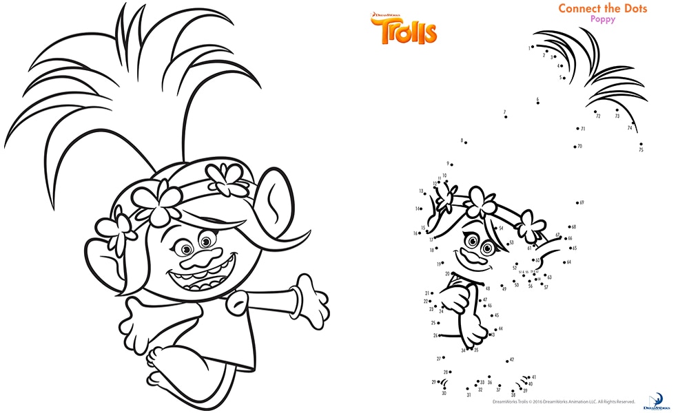 Free Printable TROLLS Coloring Pages, Activity Sheets, Zoom, 55% OFF