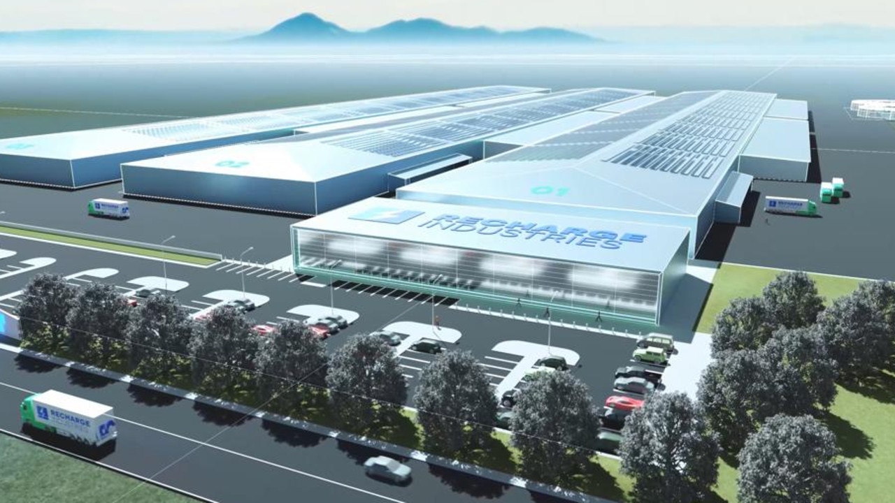 Concept image of Recharge Industries new large-scale lithium-ion battery cell manufacturing facility at Avalon.