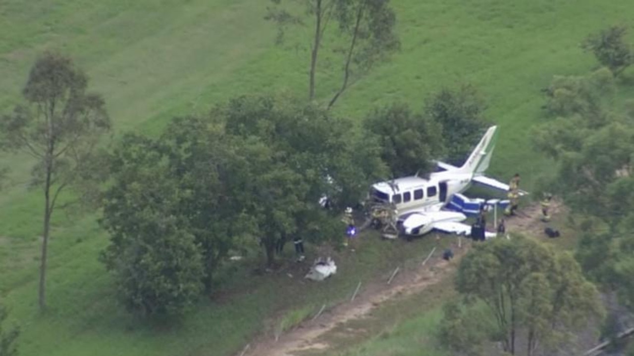 A light plane has crashed in Hillcrest, south of Brisbane. Picture: 7 NEWS