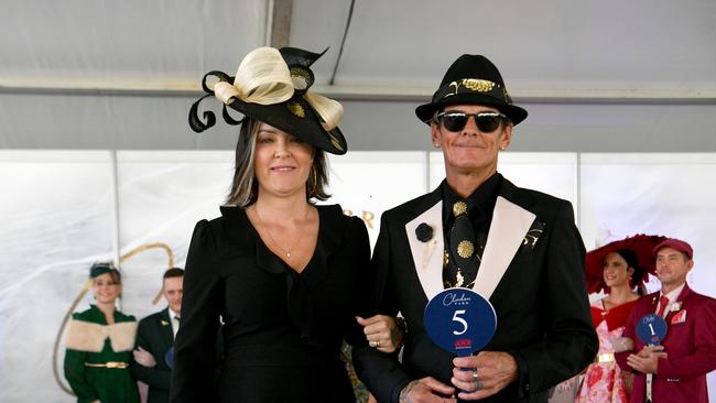 Ladies Day socials at Cluden. Fashions on the Field. Angie and Brett Barsby. Picture: Evan Morgan