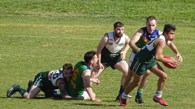 Action from Ingle Farm’s C6 clash with Golden Grove. Picture: Supplied, Ingle Farm Facebook page