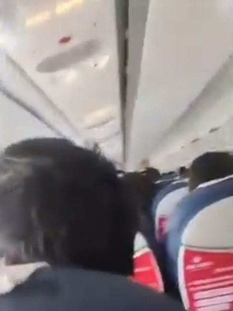 Footage from inside the plane taken moments before the crash. Picture: Twitter