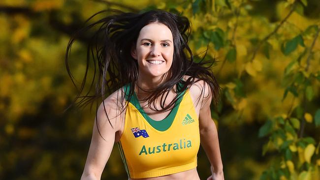 Jessie Andrew, pictured at Riddells Creek lake, is representing Australia at the IAAF Oceania Melanesian championships this week. Picture: Rob Leeson