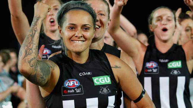 Moana Hope was among the goals for Collingwood against Fremantle. Picture: Getty Images